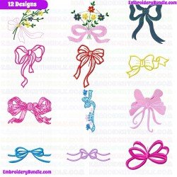 Ribbions And Bows Embroidery Design Bundle 2