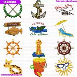 Sea Embroidery Design Bundle 6