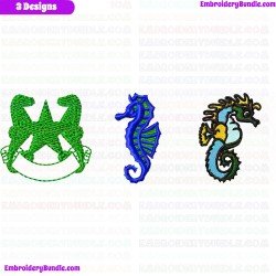 Seahorses Embroidery Design Bundle 1