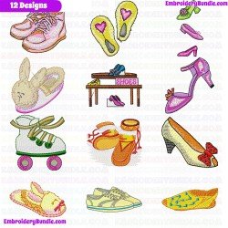 Shoes Embroidery Design Bundle 8
