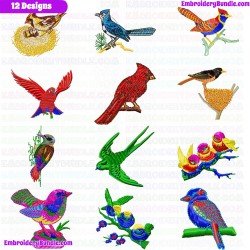 Small Birds Embroidery Design Bundle 10