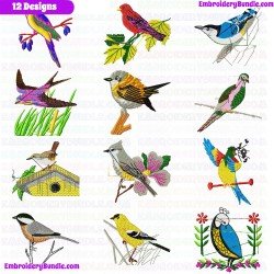 Small Birds Embroidery Design Bundle 11