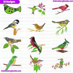 Small Birds Embroidery Design Bundle 12