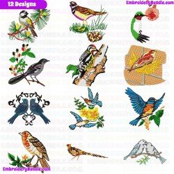 Small Birds Embroidery Design Bundle 17