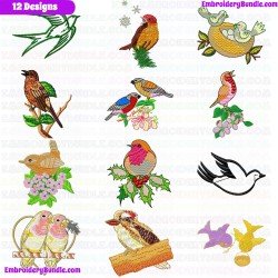 Small Birds Embroidery Design Bundle 18