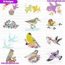 Small Birds Embroidery Design Bundle 19