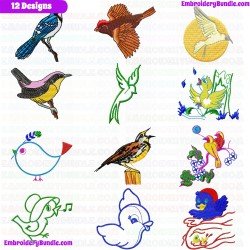 Small Birds Embroidery Design Bundle 20