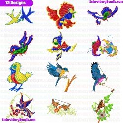 Small Birds Embroidery Design Bundle 21