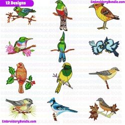 Small Birds Embroidery Design Bundle 7