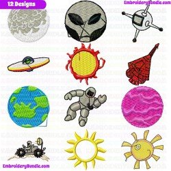 Space Designs Embroidery Design Bundle 2