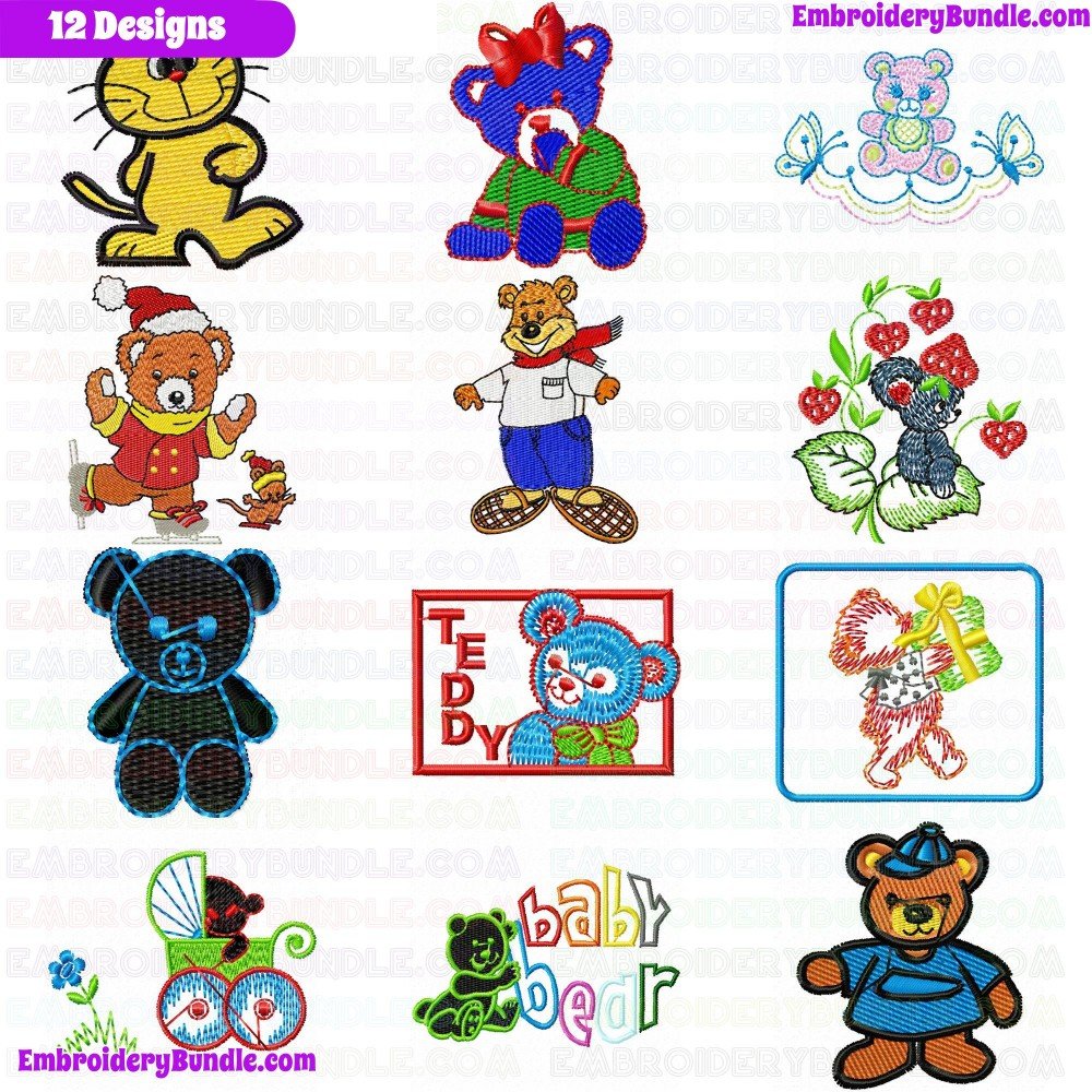 Teddy Embroidery Design Bundle 20 Teddy Embroidery Design Bundle 20