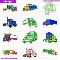 Truck Embroidery Design Bundle 2
