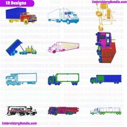 Truck Embroidery Design Bundle 3