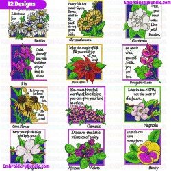 Words Embroidery Design Bundle 1